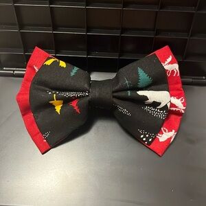 Red and black double bow